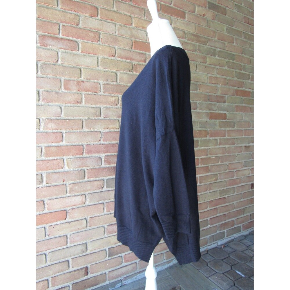NWT Adrianna Papell Womens M Sweater Black Long Sleeve Pullover Middle Seam - Picture 13 of 16